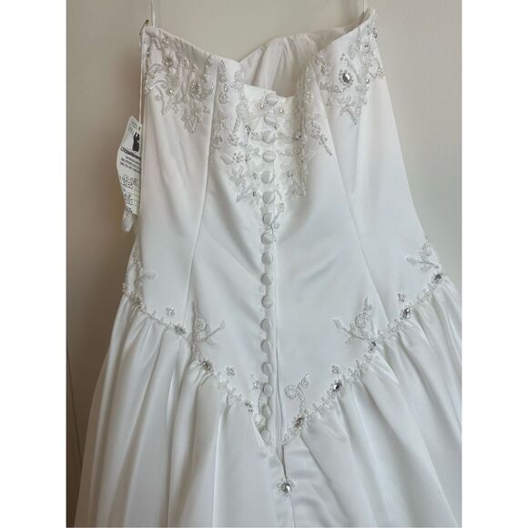 Mori Lee NEW size 12 strapless bridal wedding dress with train - Picture 15 of 16